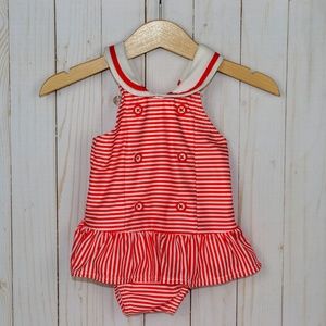 Gymboree striped cute sailor one piece swimsuit